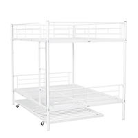 Streamdale Full Over Metal Bunk Bed With Trundle, Silver