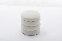 Streamdale Soft Velvet Round Ottoman Footrest Stool