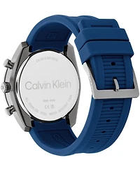 Calvin Klein Men's Flex Blue Silicone Strap Watch 45mm