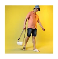 Campus Sutra Men's Tangarine Orange Heathered Shirt