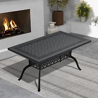 Streamdale Elegant Black Aluminum Table with 160lbs Capacity, 35.43"W x 56.06"L