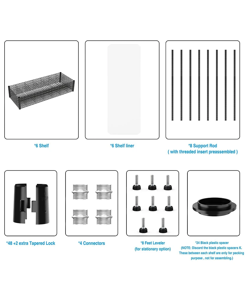 2 Pack 3 Tier Shelf Wire Shelving Unit,