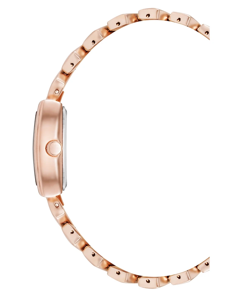 Anne Klein Women's Quartz Herringbone Rose Gold-Tone Alloy Metal Bracelet Watch, 26mm