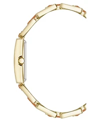 Anne Klein Women's Quartz Red Aventurine Gemstone Accented Gold-Tone Alloy Metal Bracelet Watch, 21mm