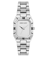 Anne Klein Women's Quartz Roman Numeral Bezel Silver-Tone Alloy Metal Watch, 23mm