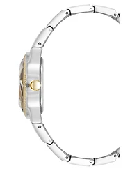 Anne Klein Women's Quartz Faceted Crystal Bezel Two-Tone Alloy Metal Watch, 32mm