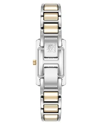 Anne Klein Women's Quartz Classic Rectangular Roman Numeral Two-Tone Alloy Metal Watch, 20mm