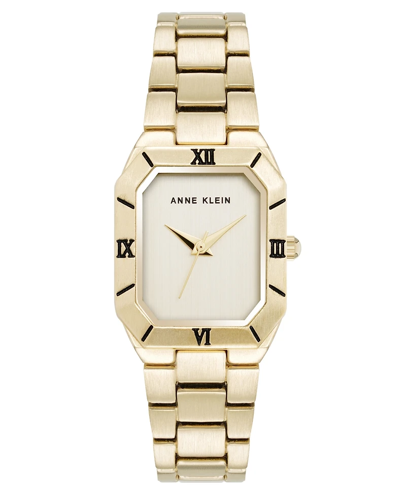Anne Klein Women's Quartz Roman Numeral Bezel Gold-Tone Alloy Metal Watch, 23mm