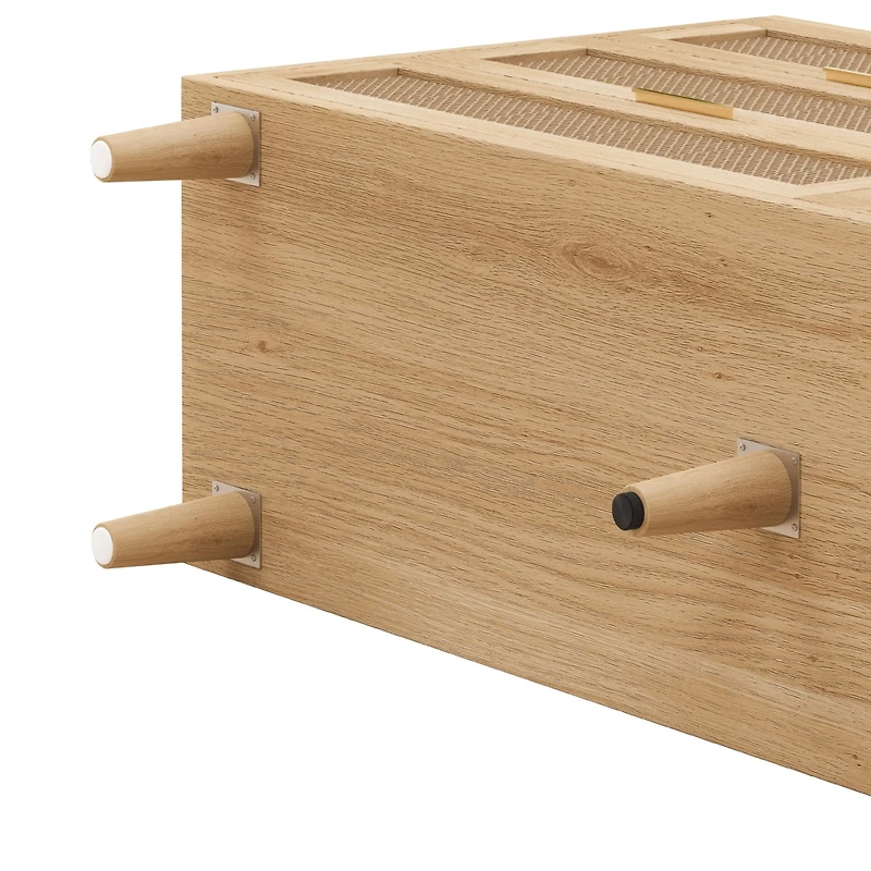 Simplie Fun Modern Rattan Dresser with 6 Drawers for Organized Storage