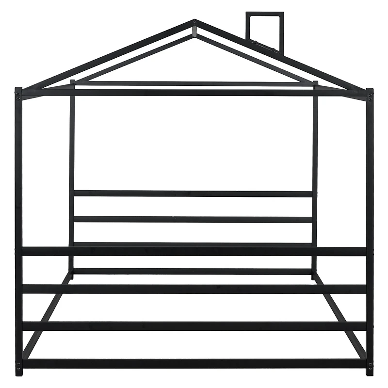 Streamdale Metal House Shape Platform Bed, Gold, Queen