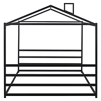 Streamdale Metal House Shape Platform Bed, Gold, Queen