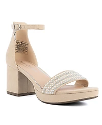 Juicy Couture Women's Nelly Rhinestone Two-Piece Platform Dress Sandals