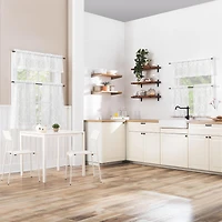 Allerton Embroidered Trellis Light Filtering Rod Pocket Kitchen Curtain Valance and Tiers Set