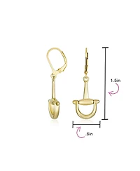 Bling Jewelry Equestrian Horse Gift Cowgirl Lever Back Dangle Earrings in Gold-Plated Silver