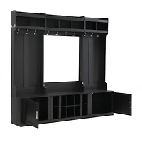 Simplie Fun White Multi-functional Hall Tree with Storage