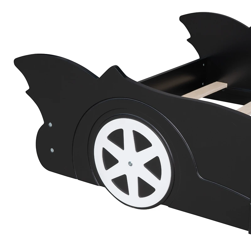 Streamdale Twin Race Car-Shaped Platform Bed With Wheels
