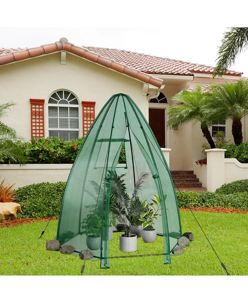 Skonyon 5.5 x 5.5 x 6 Feet Portable Mini Greenhouse with All-Weather Pe Cover