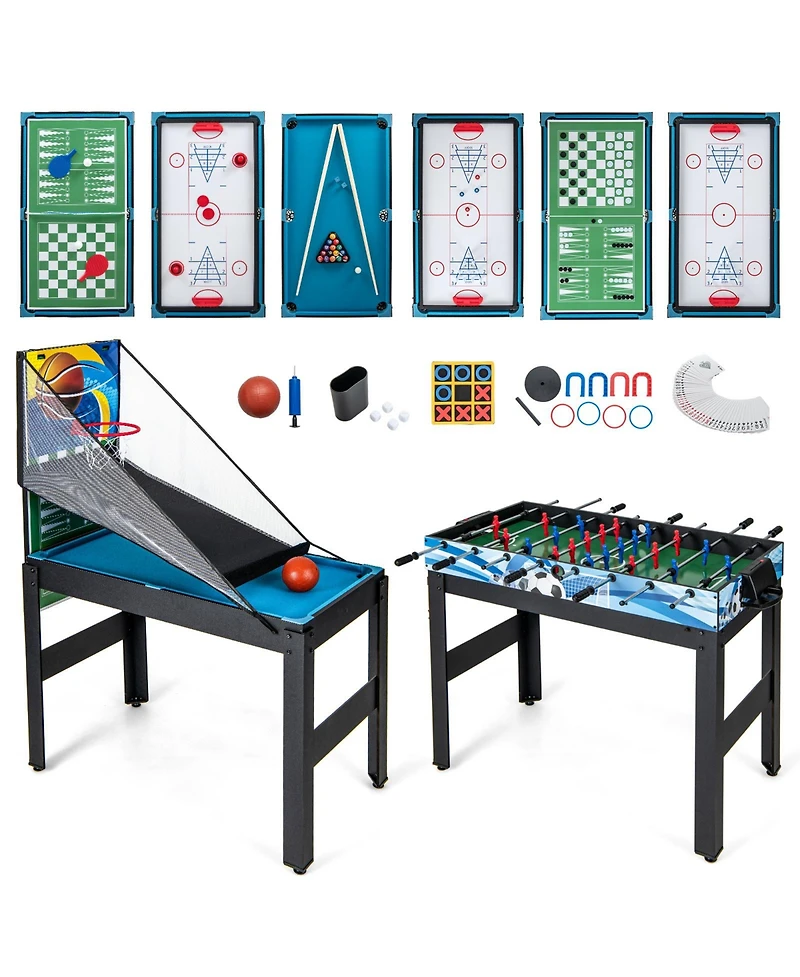 Sugift 14-in-1 Combo Game Table Set Multi Game Table with Foosball