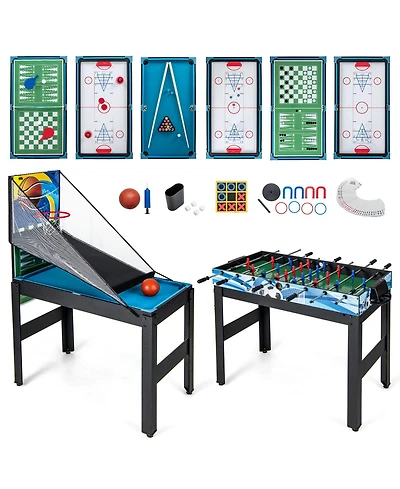 Sugift 14-in-1 Combo Game Table Set Multi Game Table with Foosball