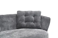 Streamdale Grey Polyester Loveseat with Golden Metal Legs