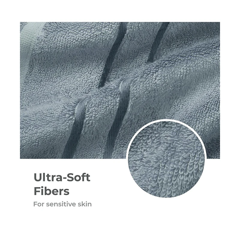 Cariloha Washcloth | Ocean Mist 12"x12" Turkish Cotton & Viscose Material Blend Extra Smooth, Odor Resistant and Highly Absorbent