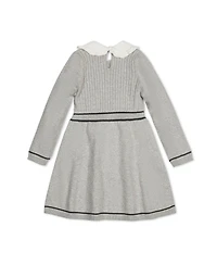 Hope & Henry Toddler Girls Long Sleeve Cable Knit Peter Pan Collar Sweater Dress