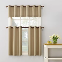 Montego Casual Textured Semi-Sheer Grommet Kitchen Curtain Tier Pair