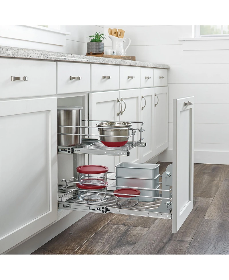 Rev-a-Shelf Kitchen Cabinet Pull Out Shelf Organizer, 9 x 22 In, 5WB2-0922CR-1