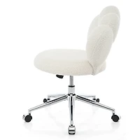 360 Swivel Height Adjustable, Swivel Chair, Teddy Fabric, Home Office Chair