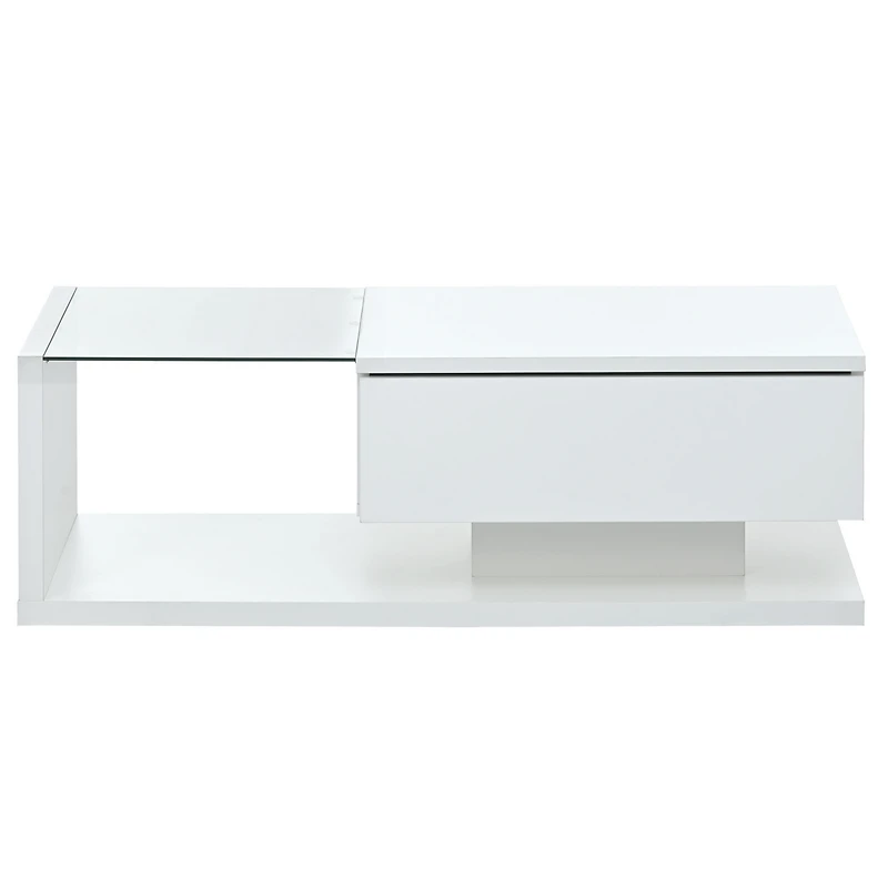Streamdale Modernist Glass-Wood Center Table