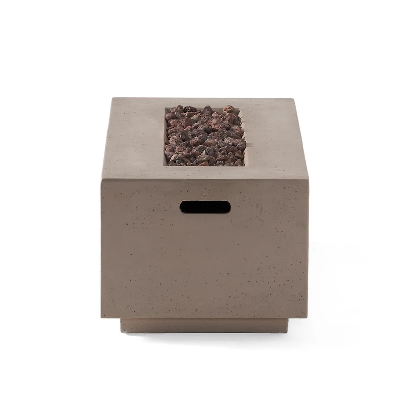 Simplie Fun Modern Concrete Fire Pit with 40K Btu for Indoor Warmth and Style