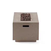 Simplie Fun Modern Concrete Fire Pit with 40K Btu for Indoor Warmth and Style