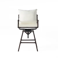 Streamdale Northrup Pipe Outdoor Swivel Barstool with Water-Resistant Cushions
