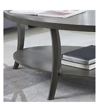 Streamdale Contemporary Oval Shelf Coffee Table, Gray