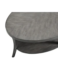 Streamdale Contemporary Oval Shelf Coffee Table, Gray