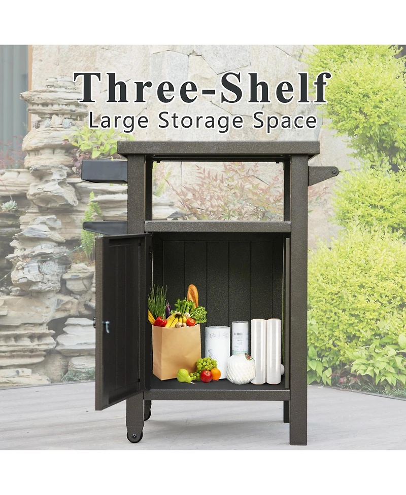 Versatile Grill Cart Premium Metal, Ample Storage