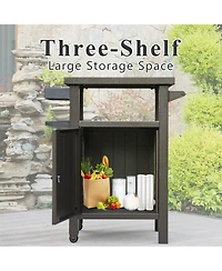 Versatile Grill Cart Premium Metal, Ample Storage