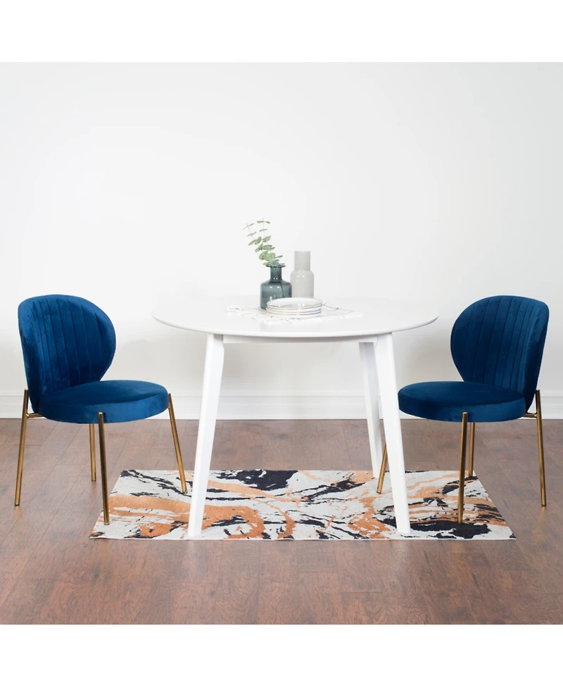 Streamdale Furniture Contemporary 3-Piece Dining Set, White Round Dining Table with 2 Chairs