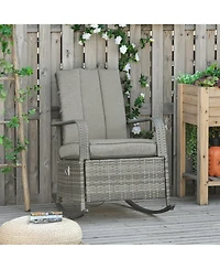 Streamdale Furniture Rocking Rattan Recliner Indoor Comfort for Your Outdoor Oasis