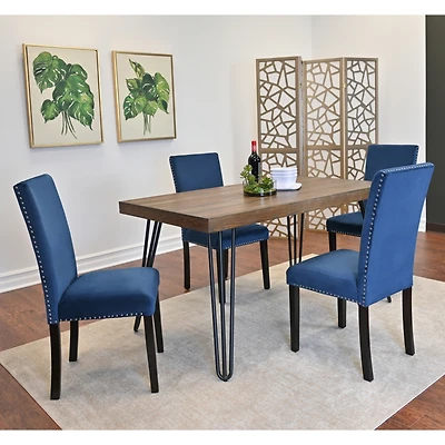 Streamdale Furniture Ashzo 5-Piece Dining Set, Hairpin Dining Table with 4 Chairs, 3 Color Options