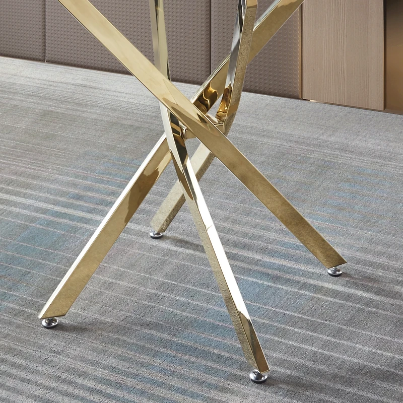 Simplie Fun Ultramodern Round Glass Dining Table for Stylish Dining