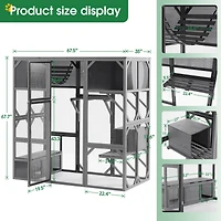 Streamdale Furniture Spacious Cat Enclosure with Uv Roof and Multiple Platforms