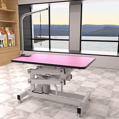 Streamdale 42.5INCH Hydraulic Pet Grooming Table Pink Color