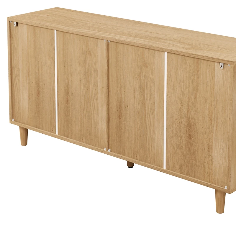 Simplie Fun Modern Rattan Dresser with 6 Drawers and Ample Storage Space