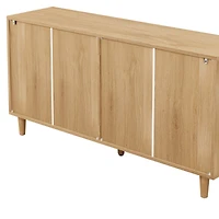 Simplie Fun Modern Rattan Dresser with 6 Drawers and Ample Storage Space