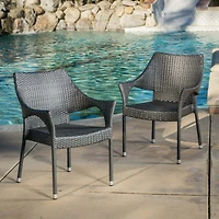 Streamdale Furniture Mirage Grey Pe Wicker Stacking Armchair