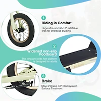 Streamdale Adjustable Kick Scooter for Kids 6+ with 12" Wheels