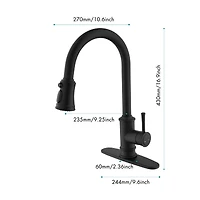 Brushed Nickel Pull Out Kitchen Faucet with Pull Down Sprayer