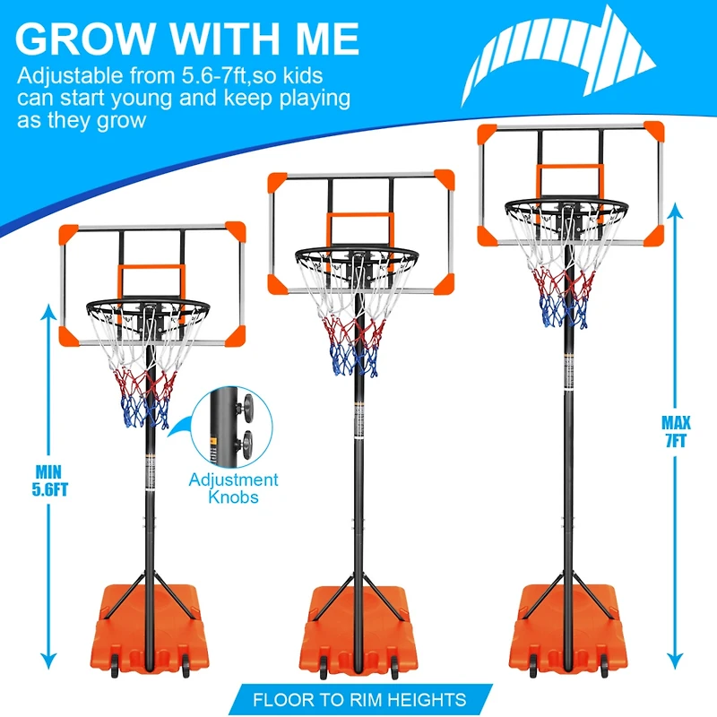Streamdale Durable Basketball System with Adjustable Hoop for Indoor/Outdoor Play