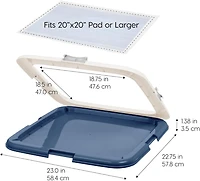Iris Usa Potty Pad Holder, Fits 23"x23" or Larger, Square, Puppy Dog Pad Hoder, Secured Latches, Non-Skid Rubber Feet, High Polish Finish for Easy Cle